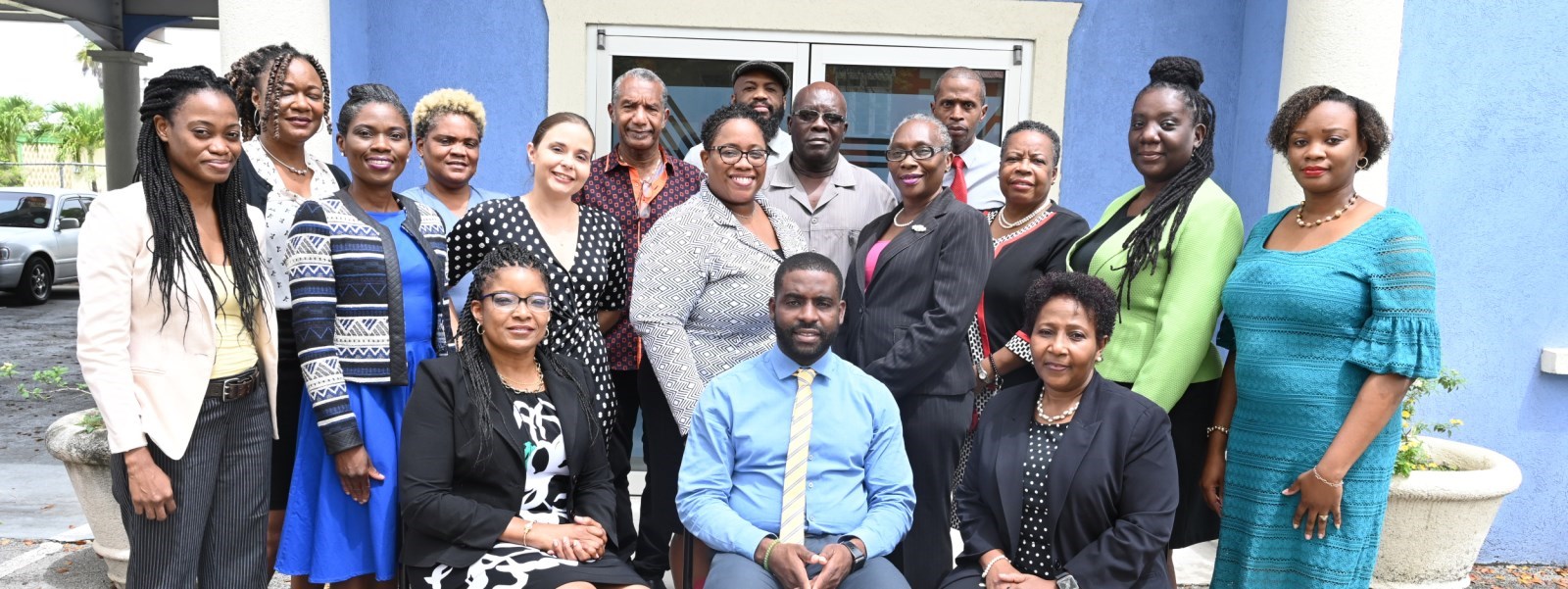 NCSA team outside the council’s building